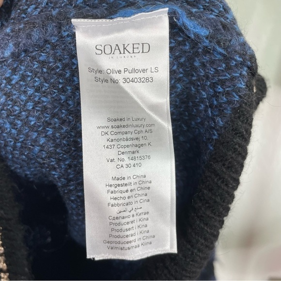 soaked in Luxury Blue Leopard Olive Pullover Sweater - Picture 5 of 8